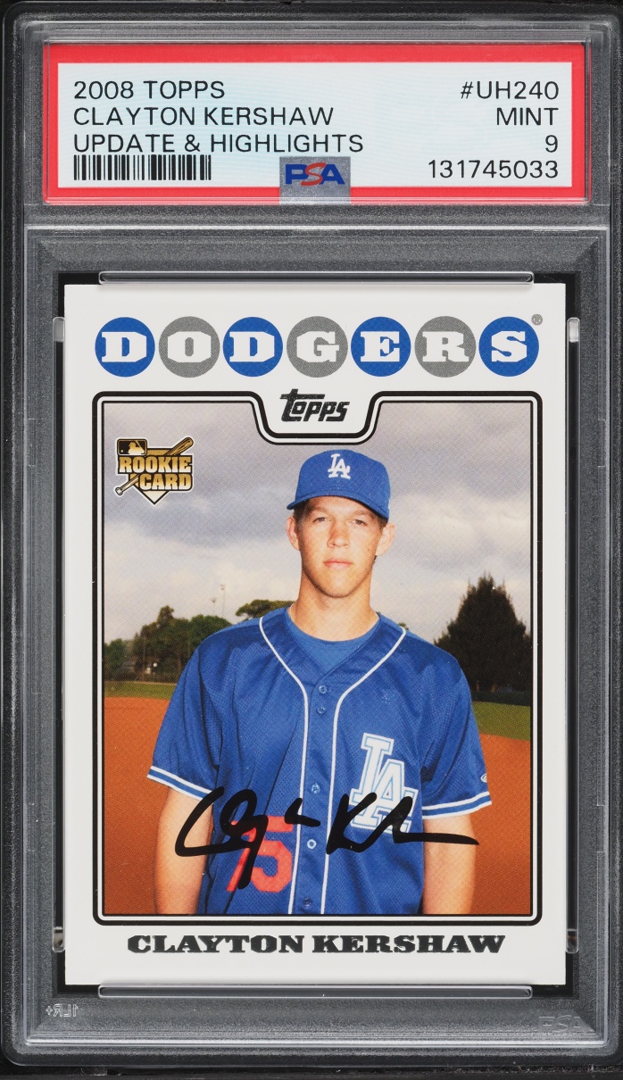 2008 Topps Update & Highlights Clayton Kershaw ROOKIE #UH240 PSA 9 MINT