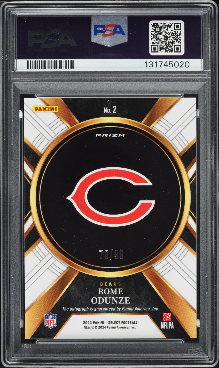 2023 Select '24 XRC Mystery Prizm Redemption Rome Odunze ROOKIE AUTO /99 #2 PSA 8 NM-MT
