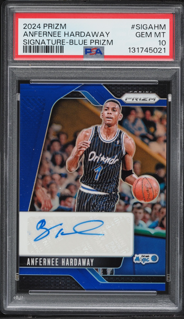 2024 Panini Prizm Signatures Blue Anfernee Hardaway AUTO /49 #SIGAHM PSA 10 GEM MINT
