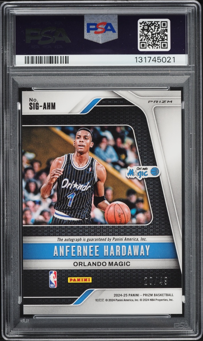 2024 Panini Prizm Signatures Blue Anfernee Hardaway AUTO /49 #SIGAHM PSA 10 GEM MINT