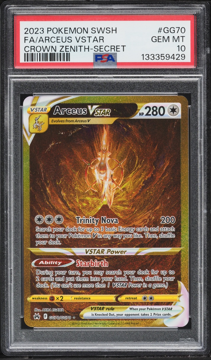 2023 Pokemon Sword & Shield Crown Zenith Gold Rare Arceus VSTAR #GG70 PSA 10 GEM MINT