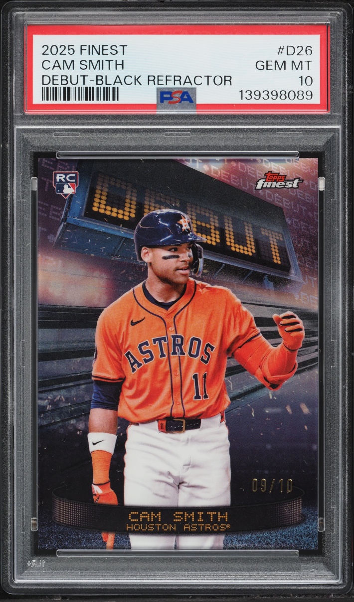 2025 Finest Debut Black Refractor Cam Smith ROOKIE /10 #D26 PSA 10 GEM MINT