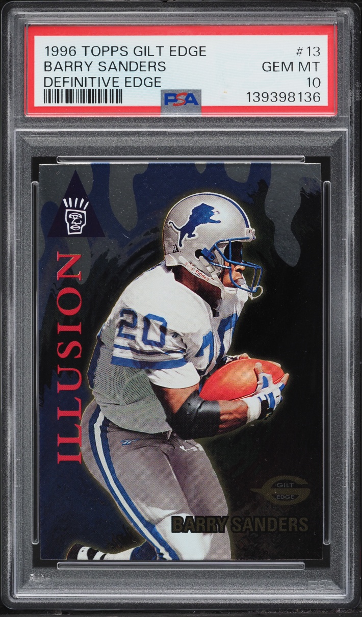 1996 Topps Gilt Edge Definitive Barry Sanders #13 PSA 10 GEM MINT