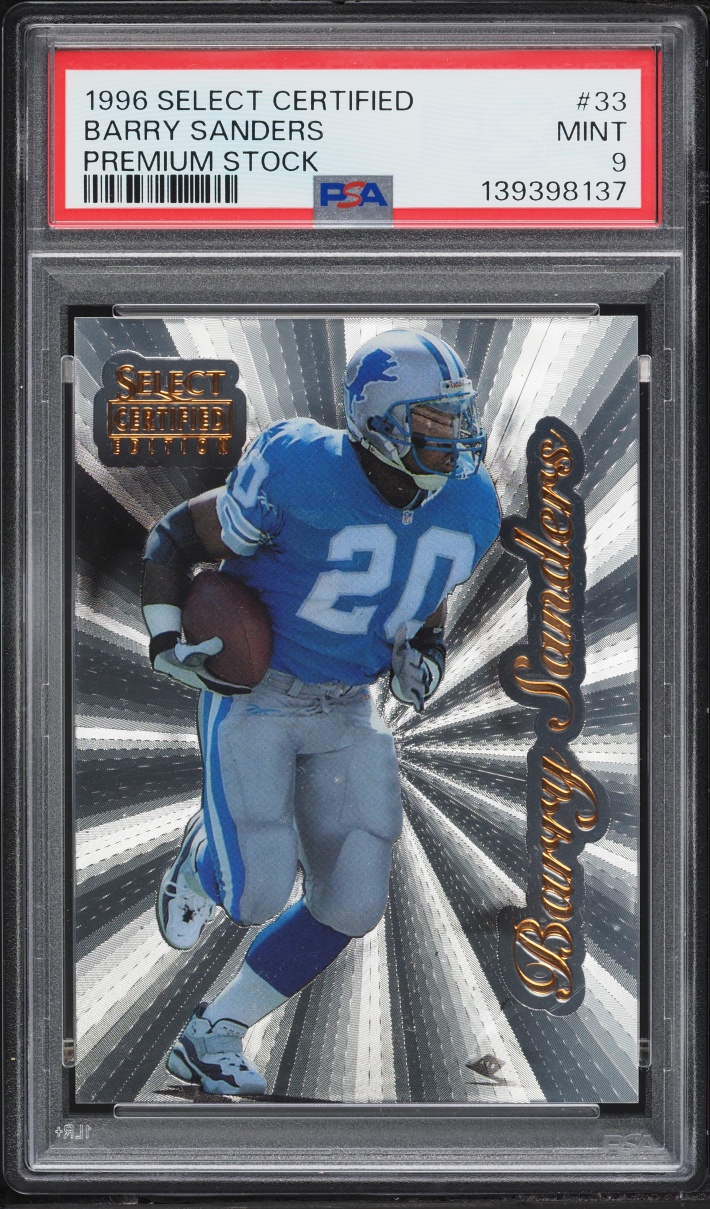 1996 Select Certified Premium Stock Barry Sanders #33 PSA 9 MINT