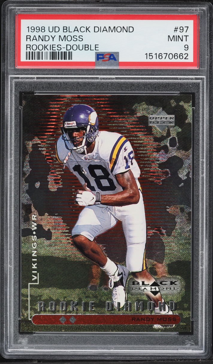 1998 Black Diamond Double Randy Moss ROOKIE /2500 #97 PSA 9 MINT