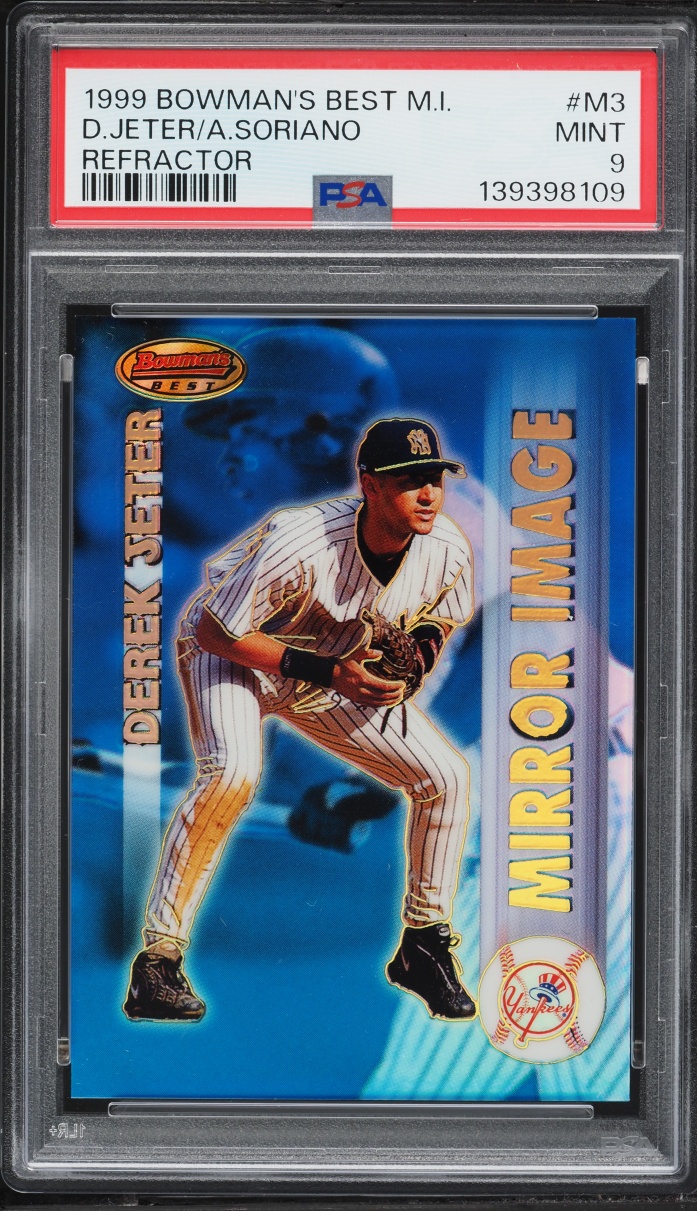 1999 Bowman's Best Mirror Image Refractor Jeter Soriano #M3 PSA 9 MINT