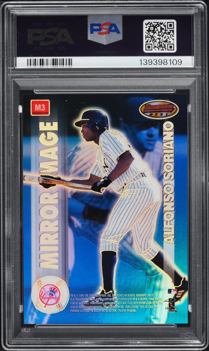 1999 Bowman's Best Mirror Image Refractor Jeter Soriano #M3 PSA 9 MINT