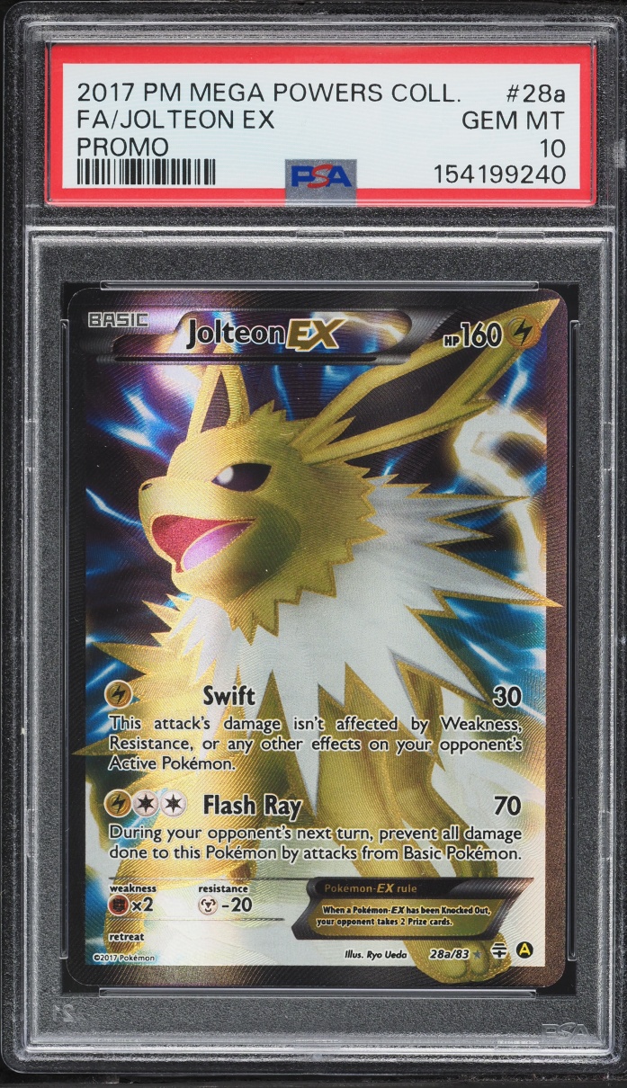 2017 Pokemon XY Promo Mega Powers Collection Full Art Jolteon EX #28a PSA 10 GEM MINT