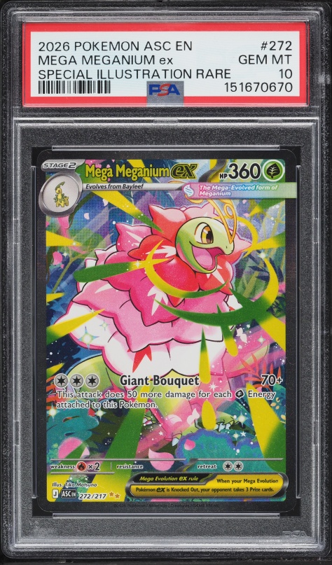 2026 Pokemon Mega Evolution Ascended Heroes SIR Mega Meganium ex #272 PSA 10 GEM MINT