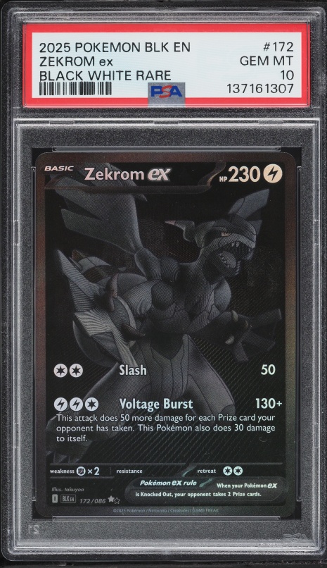 2025 Pokemon Japanese SV Black Bolt BW Rare Zekrom ex #174 PSA 10