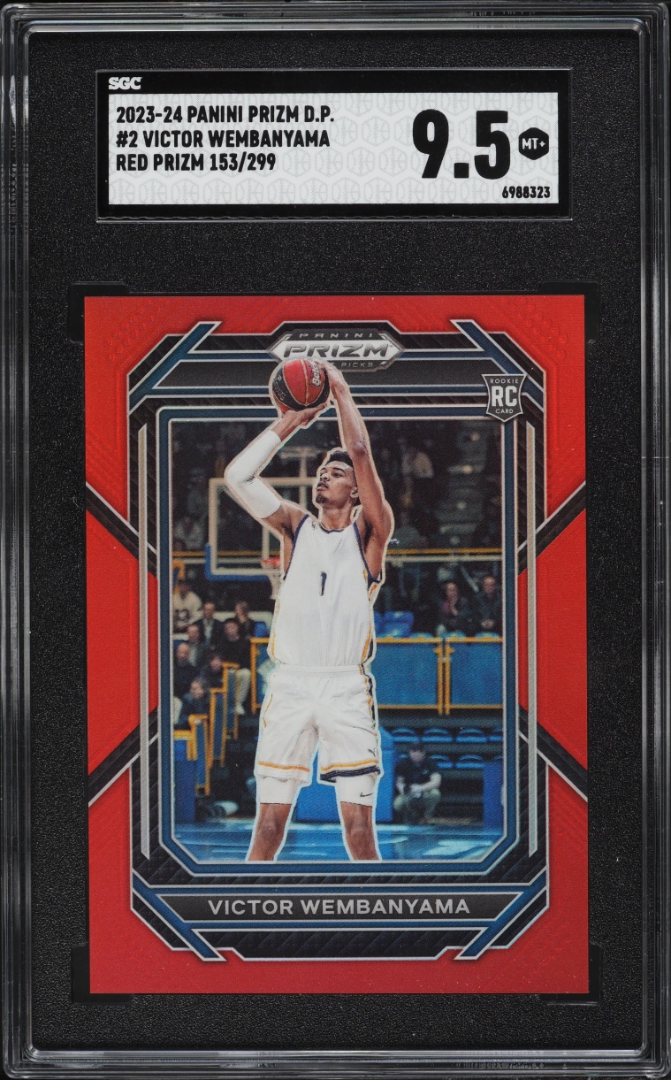 2023 Panini Prizm Draft Picks Red Victor Wembanyama ROOKIE /299 #2 SGC 9.5 MINT+