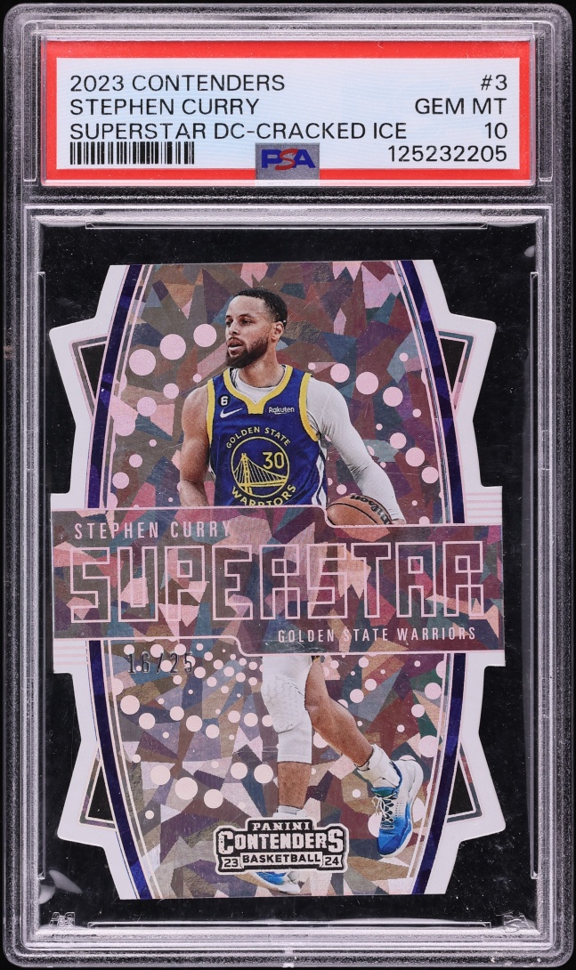 2023 Panini Contenders Superstar Cracked Ice Die-Cut Stephen Curry #3 PSA 10 GEM MINT