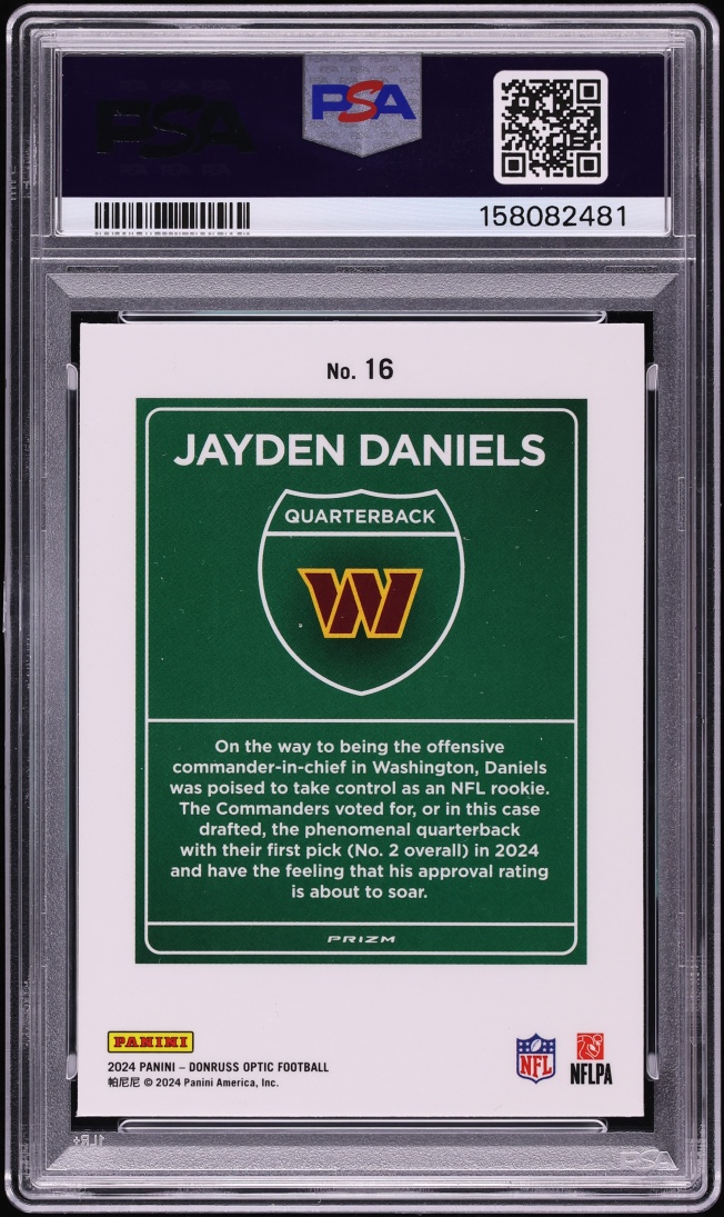 2024 Donruss Optic Downtown Jayden Daniels ROOKIE #16 PSA 9 MINT
