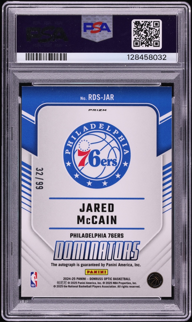 2024 Donruss Optic Dominators Jared McCain ROOKIE AUTO /99 #RDS-JAR PSA 10 GEM MINT