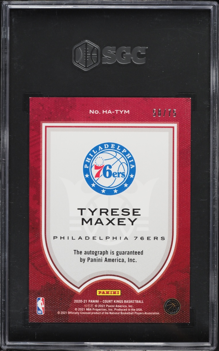 2020 Panini Court Kings Heir Apparent Ruby Tyrese Maxey ROOKIE AUTO /75 #HA-TYM SGC 9 MINT