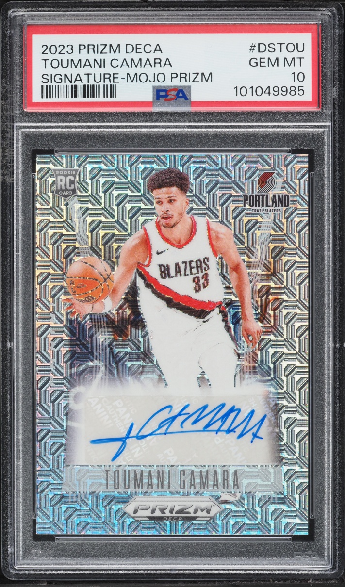 2023 Panini Prizm Deca Mojo Toumani Camara ROOKIE AUTO /25 #DS-TOU PSA 10 GEM MINT