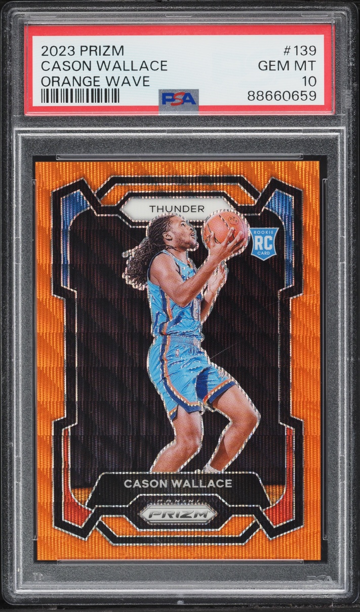 2023 Panini Prizm Orange Wave Cason Wallace ROOKIE /60 #139 PSA 10 GEM MINT