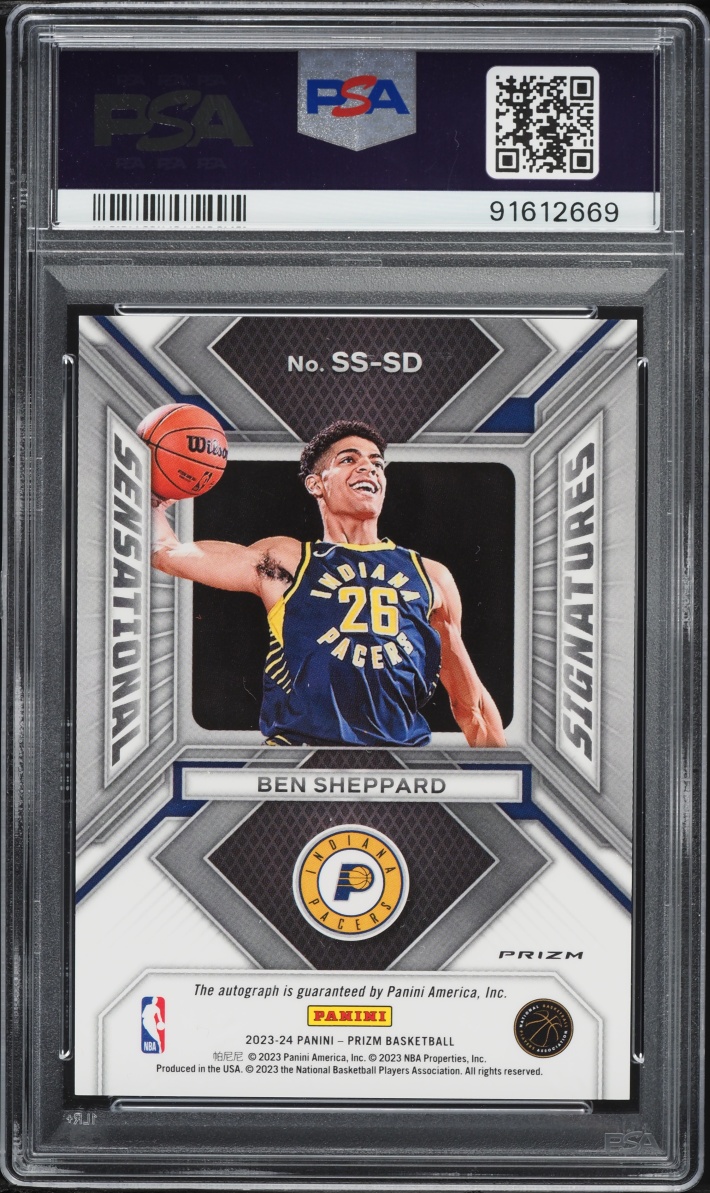 2023 Panini Prizm Sensational Silver Ben Sheppard ROOKIE AUTO #SS-SD PSA 10 GEM MINT