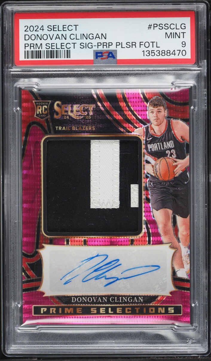 2024 Select Prime Selections Purple Pulsar FOTL Prizm Donovan Clingan RC PATCH AUTO /15 PSA 9