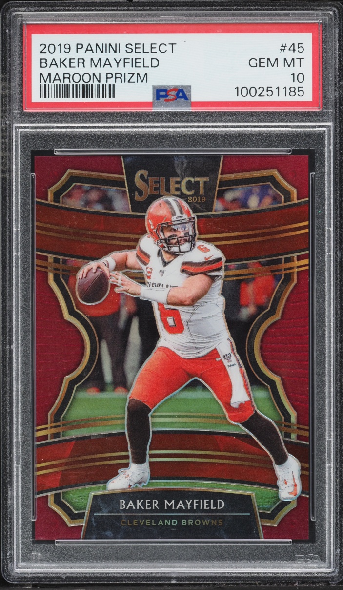 2019 Select Concourse Maroon Prizm Baker Mayfield /149 #45 PSA 10 GEM MINT