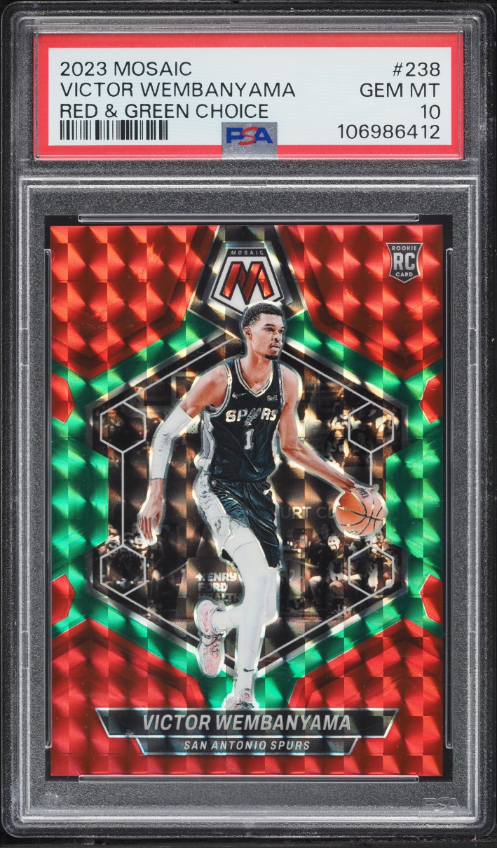 2023 Panini Mosaic Red Green Choice Victor Wembanyama ROOKIE #238 PSA 10 GEM MINT