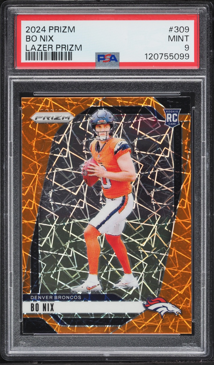 2024 Panini Prizm Lazer Bo Nix ROOKIE #309 PSA 9 MINT