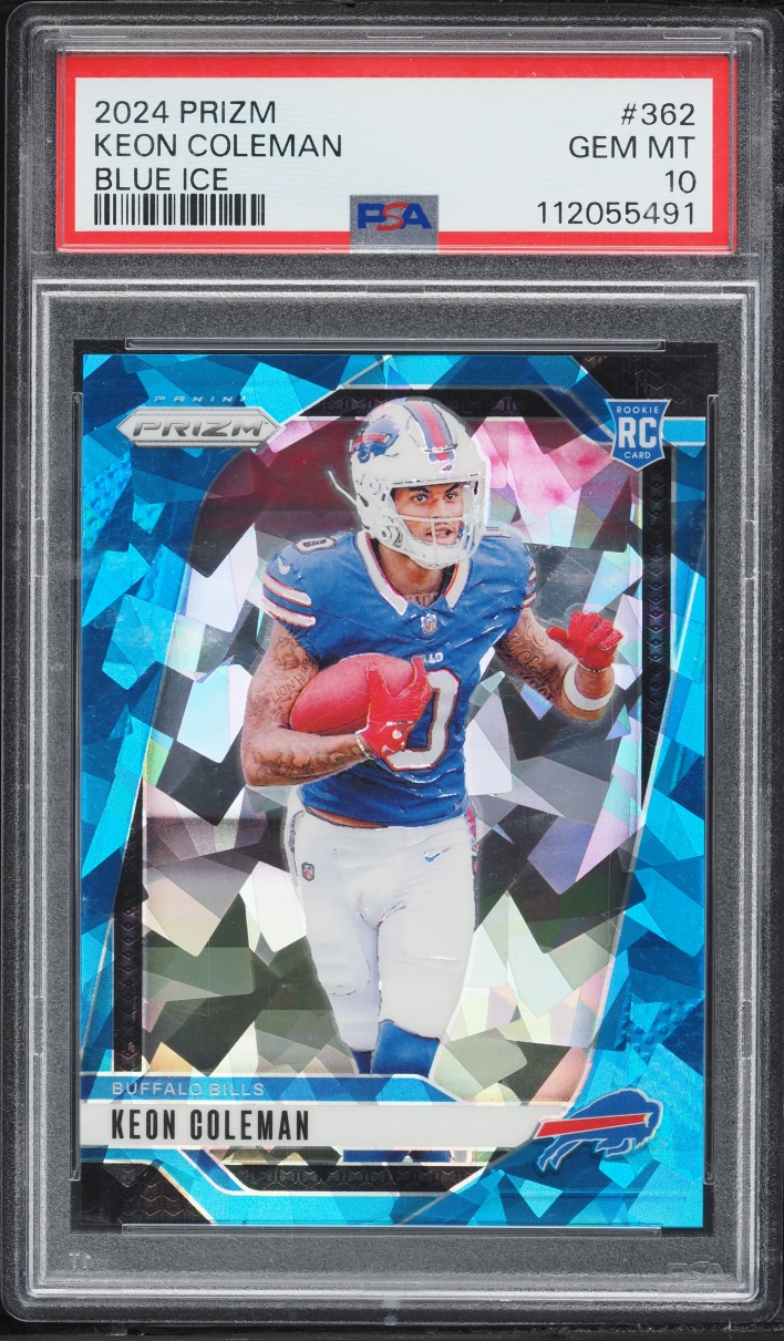 2024 Panini Prizm Blue Ice Keon Coleman ROOKIE /99 #362 PSA 10 GEM MINT
