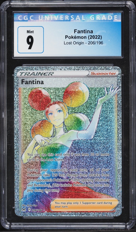 2022 Pokemon Sword & Shield Lost Origin Rainbow Rare Fantina #206 CGC 9 MINT