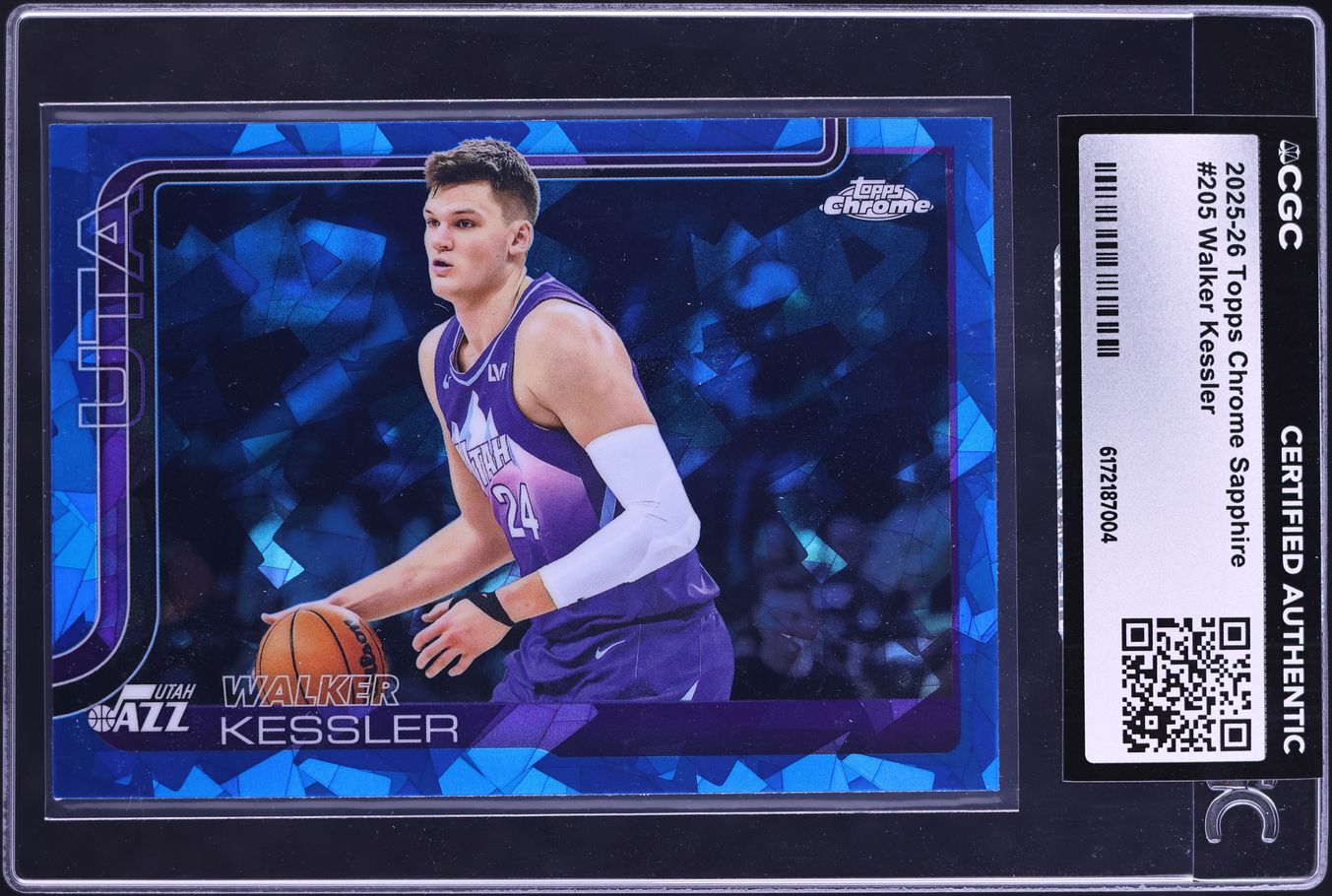 2025 Topps Chrome Sapphire Walker Kessler #205 CGC AUTH