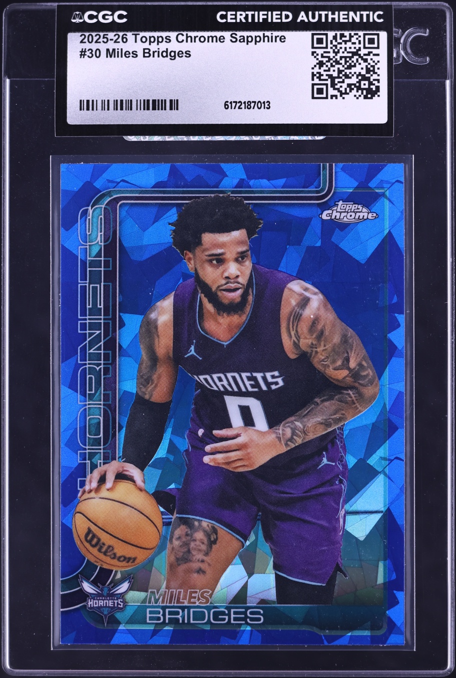2025 Topps Chrome Sapphire Miles Bridges #30 CGC AUTH