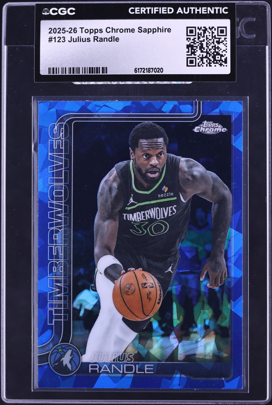 2025 Topps Chrome Sapphire Julius Randle #123 CGC AUTH