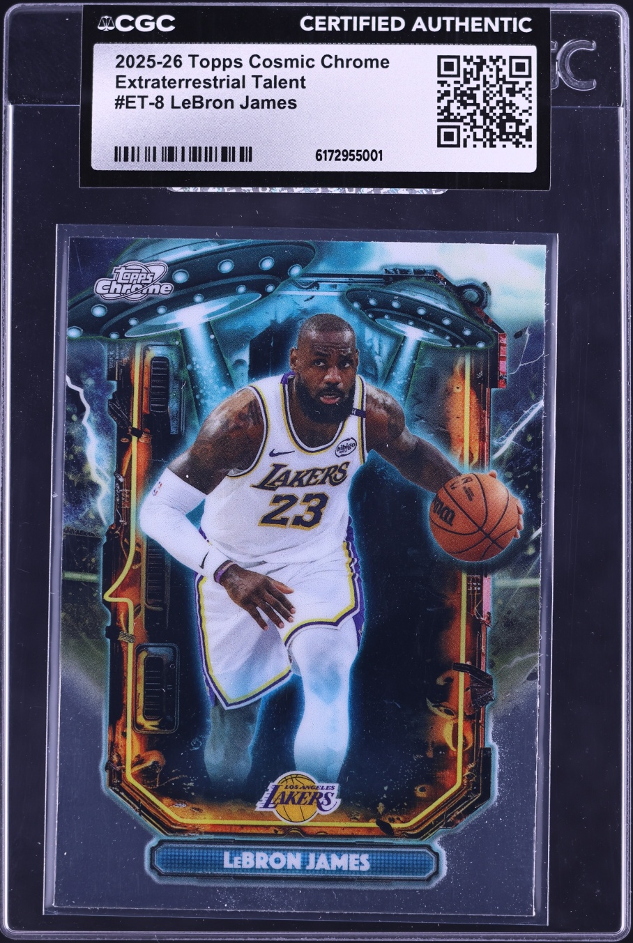 2025 Topps Chrome Cosmic Extraterrestrial Talent LeBron James #ET-8 CGC AUTH
