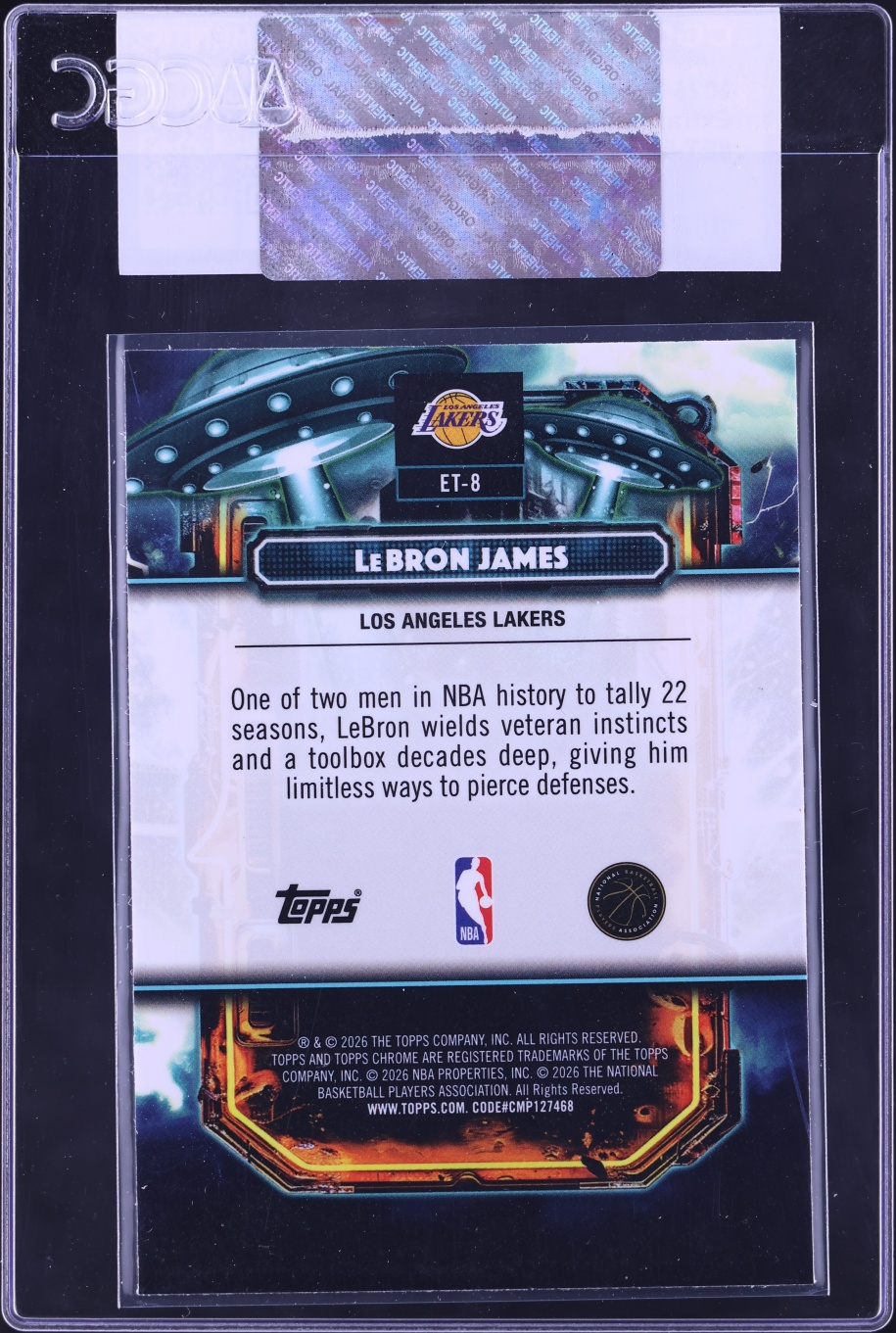 2025 Topps Chrome Cosmic Extraterrestrial Talent LeBron James #ET-8 CGC AUTH