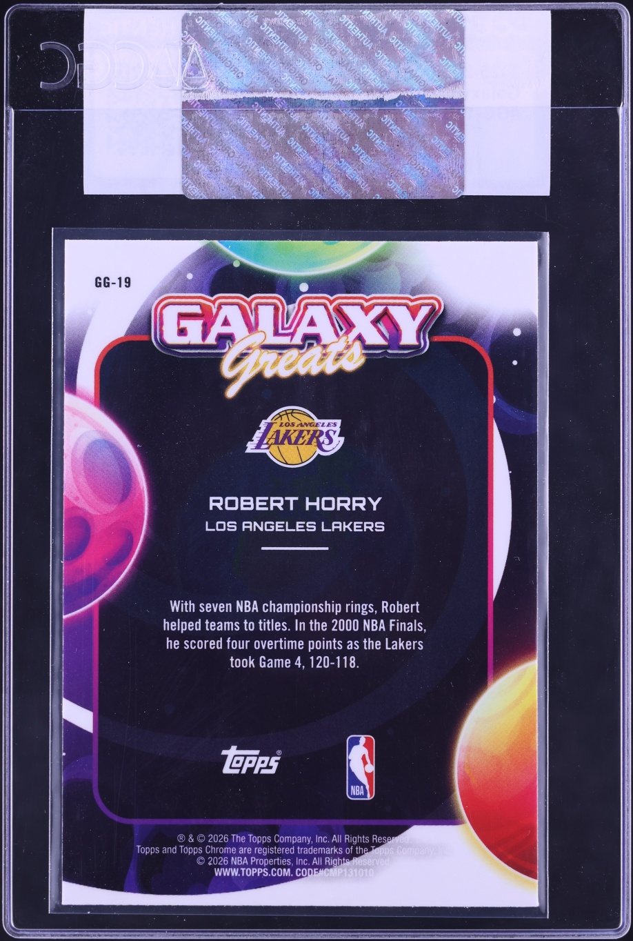 2025 Topps Chrome Cosmic Galaxy Greats Robert Horry #GG-19 CGC AUTH