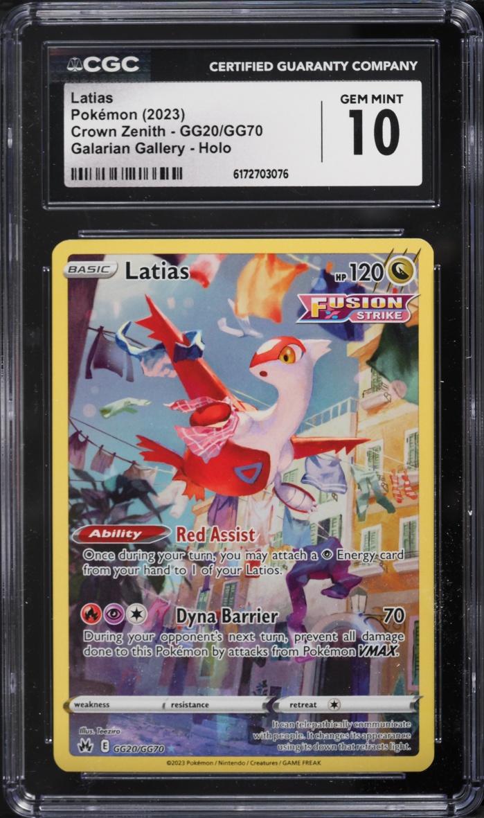 2023 Pokemon Sword & Shield Crown Zenith Full Art Latias #GG20 CGC 10 GEM MINT