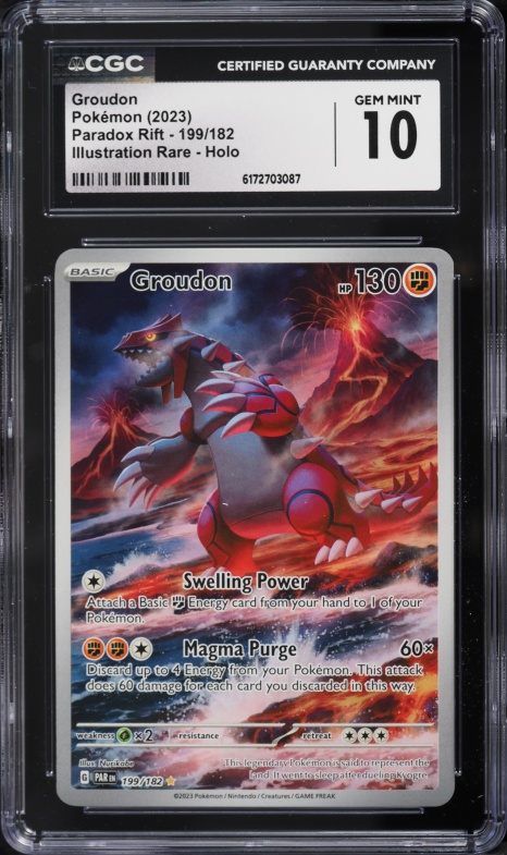 2023 Pokemon Scarlet & Violet Paradox Rift IR Groudon #199 CGC 10 GEM MINT