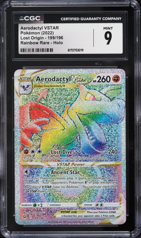 aerodactyl pokemon card vstar - 199/196 (Secret) 2022 Pokemon Sword & Shield