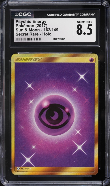 2017 Pokemon Sun & Moon Secret Rare Psychic Energy #162 CGC 8.5 NM-MT+
