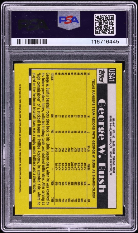 2013 Topps Archives George W. Bush #USA1 PSA 7 NRMT