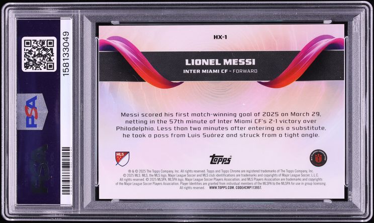 2025 Topps Chrome MLS Helix Lionel Messi #HX-1 PSA 10 GEM MINT