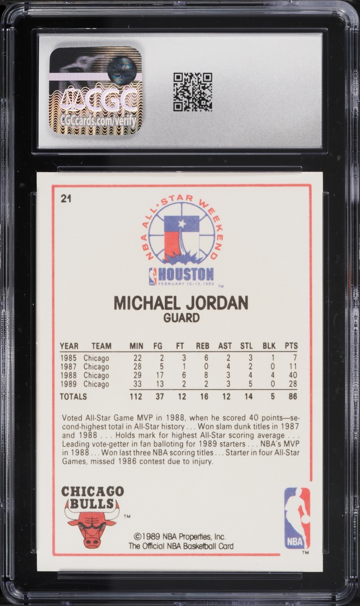 1989 Hoops Michael Jordan ALL-STAR #21 CGC 9 MINT
