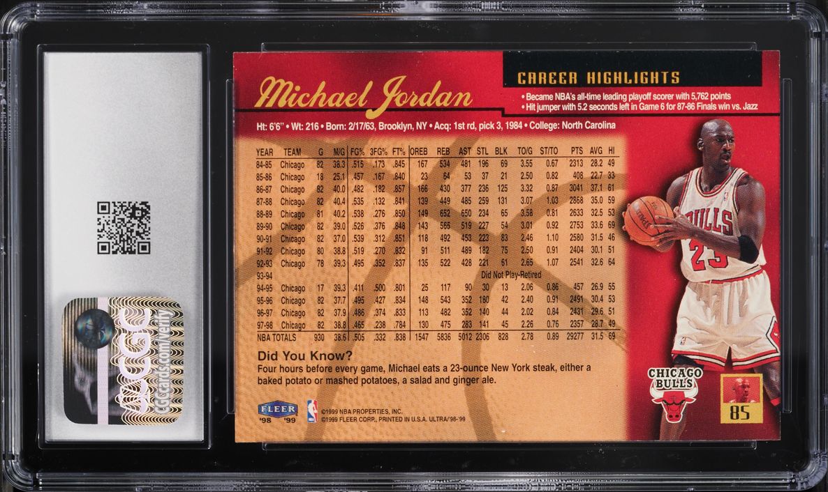 1998 Ultra Basketball Michael Jordan #85 CGC 9 MINT