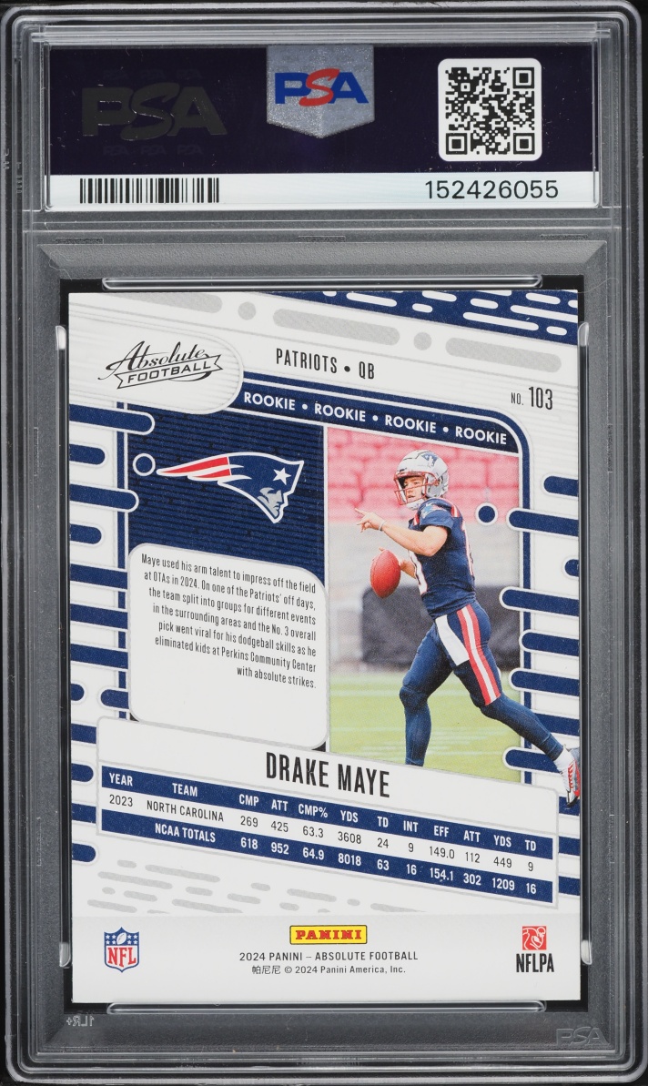 2024 Absolute Drake Maye ROOKIE #103 PSA 10 GEM MINT