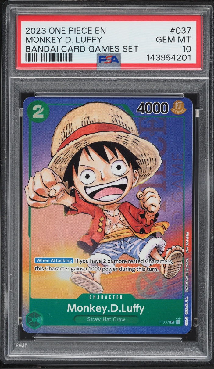 2023 One Piece Promo Bandai Card Games Set Monkey D Luffy #P-037 PSA 10 GEM MINT