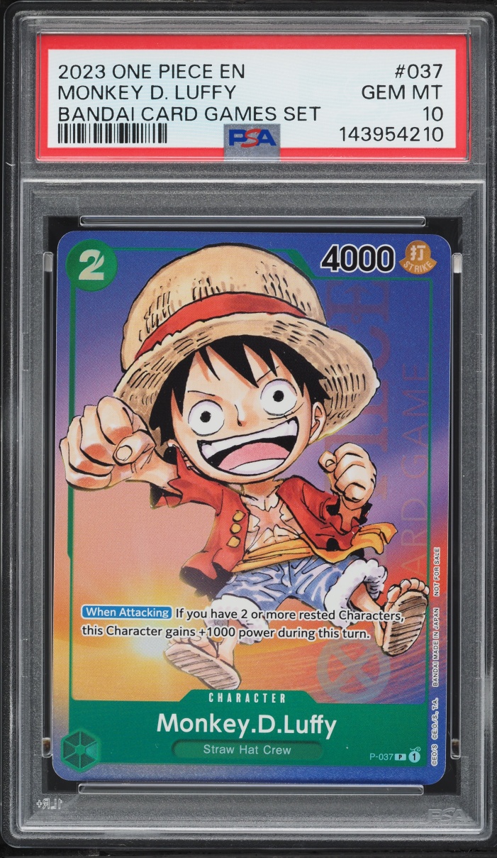 2023 One Piece Promo Bandai Card Games Set Monkey D Luffy #P-037 PSA 10 GEM MINT