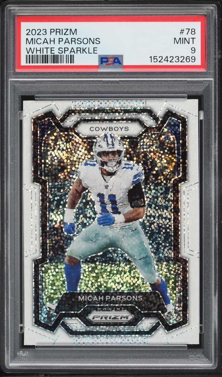 2023 Panini Prizm White Sparkle Micah Parsons #78 PSA 9 MINT