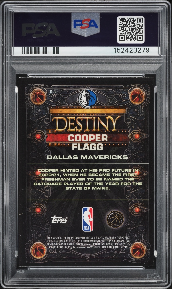 2025 Topps Chrome Destiny Cooper Flagg ROOKIE #D-1 PSA 8.5 NM-MT+
