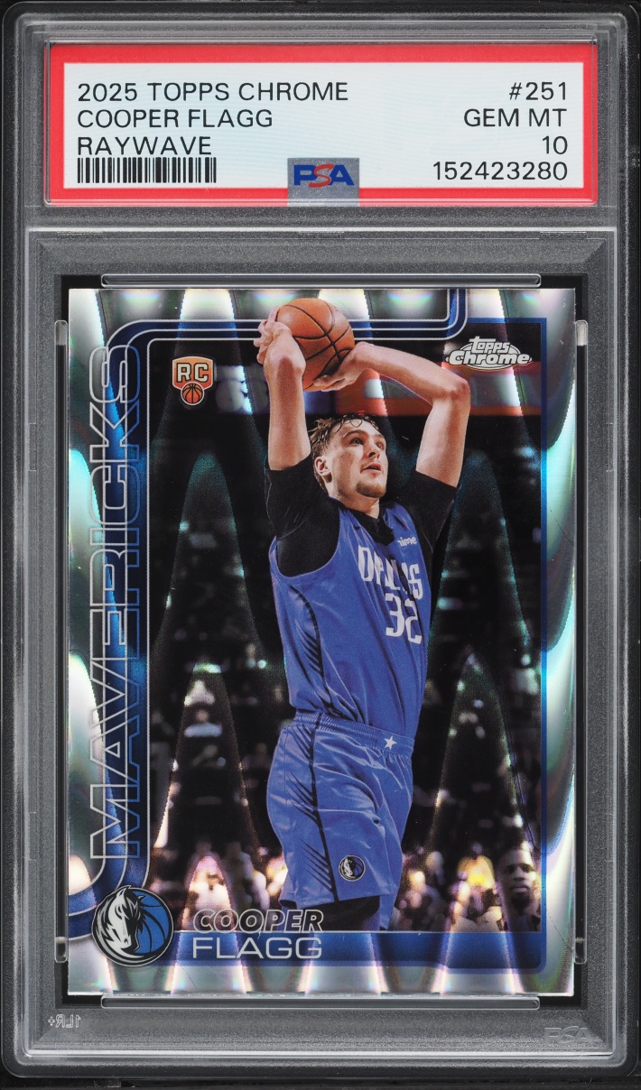 2025 Topps Chrome Raywave Cooper Flagg ROOKIE #251 PSA 10 GEM MINT