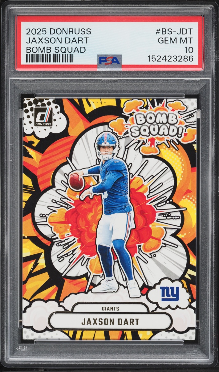 2025 Donruss Bomb Squad Jaxson Dart ROOKIE #BS-JDT PSA 10 GEM MINT
