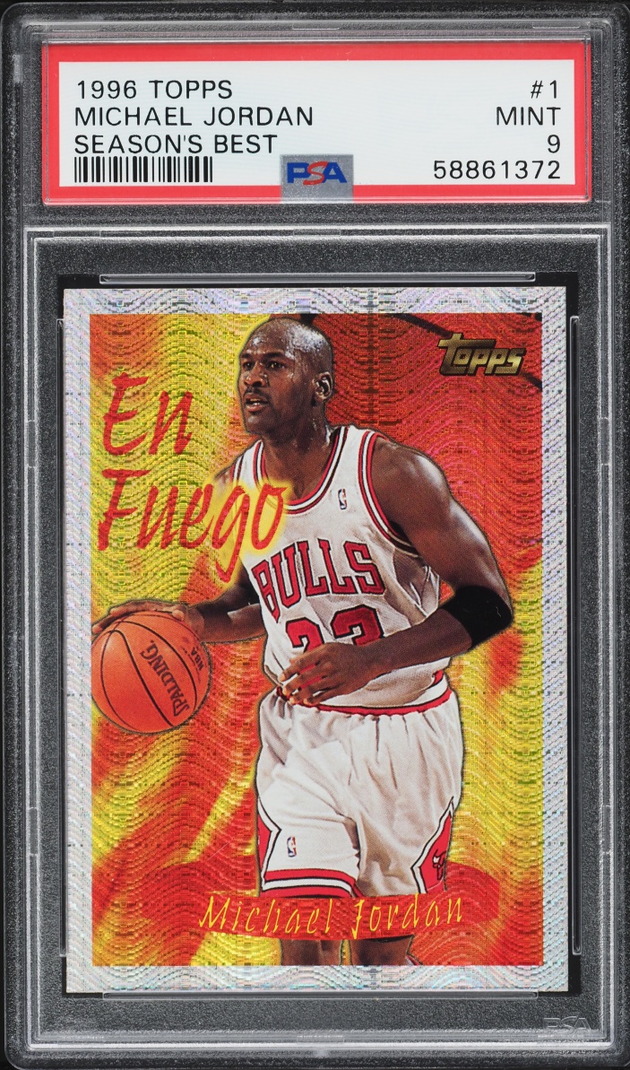 1996 Topps Season's Best En Fuego Michael Jordan #1 PSA 9 MINT